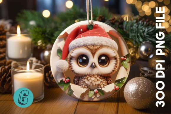 3D Owl Christmas Ornament Front 12 Illustrations Review