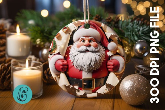 3D Santa Christmas Ornament Front 16 for Illustrations