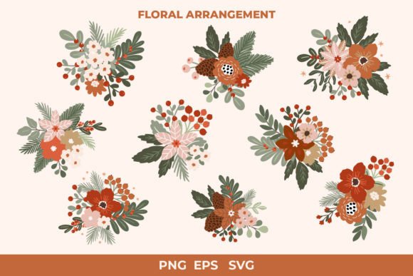 Christmas Bouquet PNG, EPS, SVG Set Review