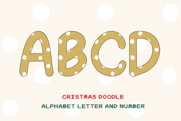 Christmas Doodle Alphabet Letter 14 for Festive Illustrations