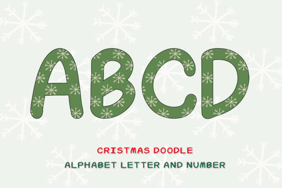 Christmas Doodle Alphabet Letter 17 for Modern Illustrations