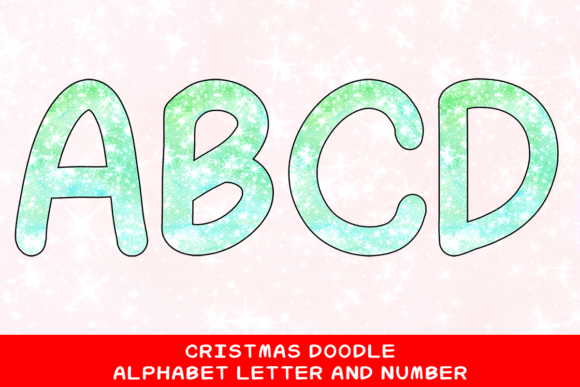 Christmas Doodle Alphabet Letter 29 for Festive Illustrations