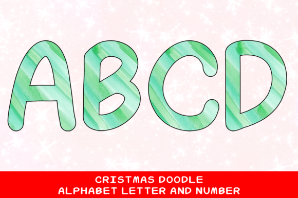Christmas Doodle Alphabet Letter 51 for Festive Illustrations