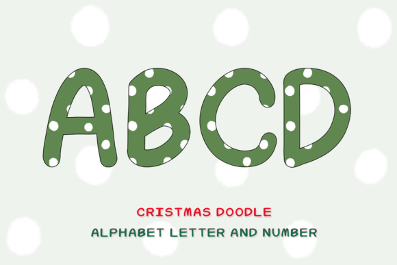Christmas Doodle Alphabet Letter 9 for Festive Illustrations