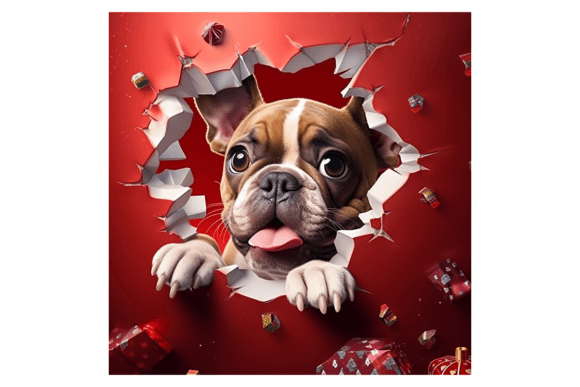 Christmas French Bulldog Broken Wall 3 Illustrations Review