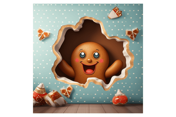 Christmas Gingerbrad Broken Wall Illustrations Review