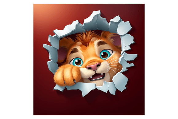 Christmas Lion Broken Wall 3 Illustrations for Modern Publishing