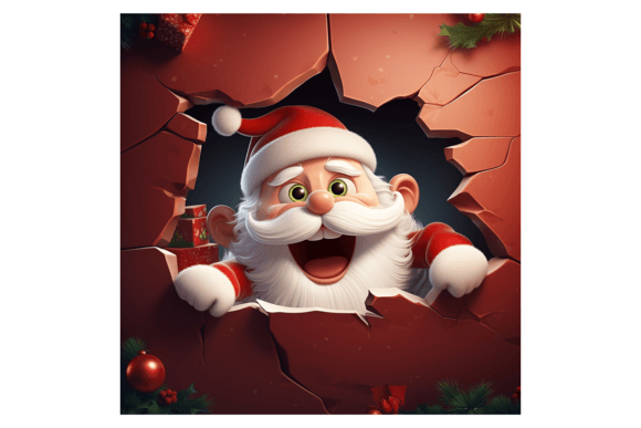 Christmas Santa Claus Broken Wall 1: A Designer's Review of Seasonal Illustrations