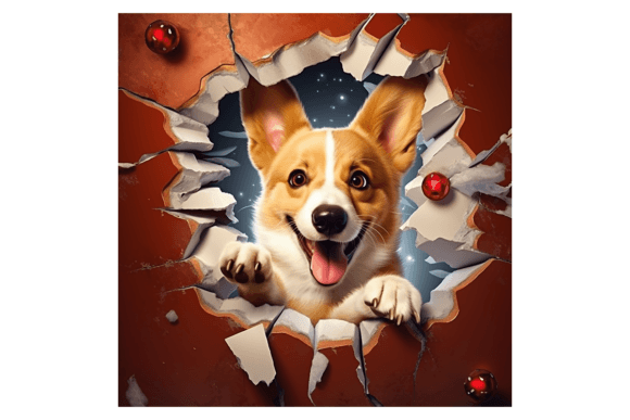 Christmas Welsh Corgi Broken Wall 1: A Designer's Review of Festive Illustrations
