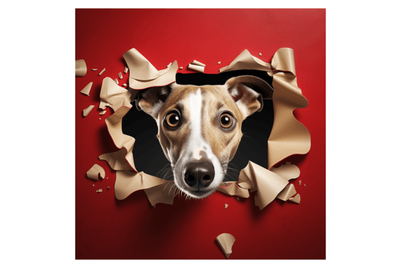 Christmas Whippet Broken Wall 2: Premium Illustrations for Modern Blogs