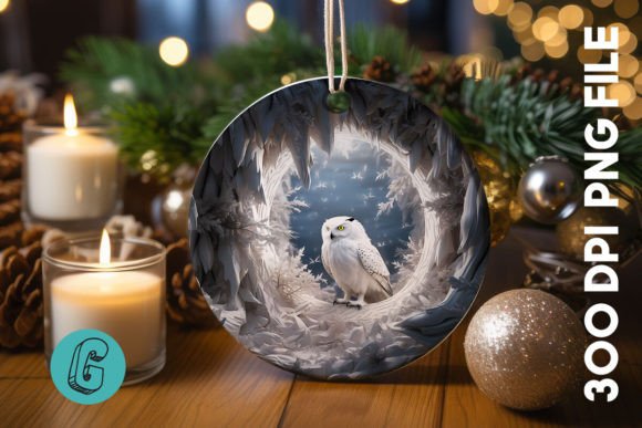 Cute Owl Christmas Ornament PNG 17 for Illustrations