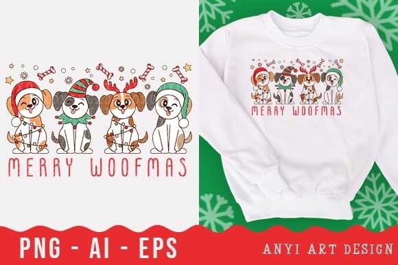 Funny Dogs Christmas Sublimation PNG for Seasonal Illustrations