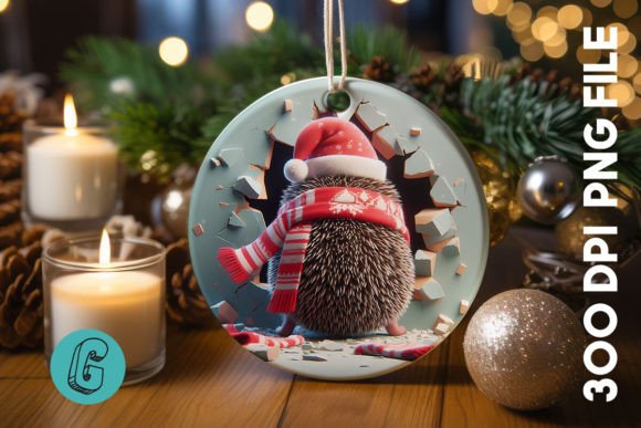 Hedgehog Christmas Ornament Back 11: Premium Illustrations for Modern Blogs