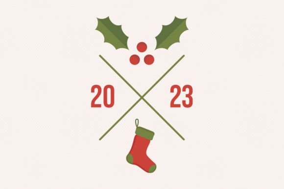 Iconic Christmas Badge Vector Flat Art for Illustrations