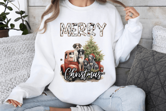 Merry Christmas Red Truck Design: Festive Illustrations for Local Brands