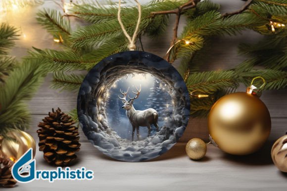 Reindeer Christmas Ornament PNG 20 for Illustrations