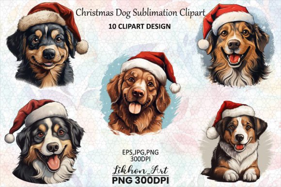Review: 10 Christmas Dog Sublimation Clipart for Sellers