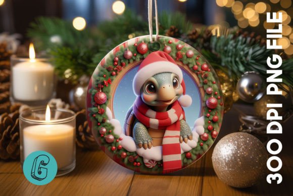 Turtle Christmas Ornament PNG Front 18: A Review for Modern Illustrations